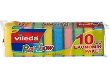 Vileda Rainbow dishwashing Sponge 10 pcs multiple colo rMid Foam Scourer for tough dirt, vileda sponge for dishes, long lasti