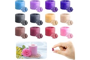 GAROMIA Colorant Bougie 12 Couleurs x 5 g Colorants pour Bougies de Cire Soja Couleur de Cire Colorant pour Bougies Pigment bougie teinture Cire Fait Fondre Colorants