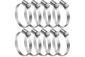 JatilEr Fascette stringitubo 32 – 50 mm, 10 morsetti regolabili in acciaio inox 304, set di fascette stringitubo per auto, industria, collegamento e fissaggio di tubazioni