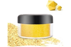 DECORROM Glitter Commestibili - 10g Glitter Commestibili, Polvere Metallizzata Alimentare Polvere Lucente per Decorazioni Torte, Bevande, Drinks, Champagne, Fondant, Caramelle, Cioccolatini, Panna (Oro)