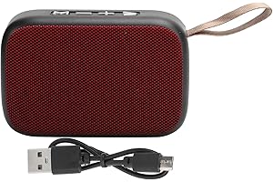 Zunate Głośnik Bluetooth, Bluetooth 4.2 przenośna karta USB, mały głośnik, odtwarzacz muzyki, obsługa radia FM, obsługa odtwarzania Bluetooth/AUX (czerwony)