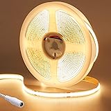 GOMING 24V COB Striscia LED Bianco Caldo 3000K 5M 320LED/M CRI 93+ Alta Densità 1600LED Alta Luminosità 4300lm Non Impermeabi