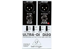 Behringer DI20 Divisor/Caja DI De 2 Canales, Activa, Profesional