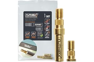 ruthex 2 x adapter grotów lutowniczych Weller seria ET & LT – końcówka lutownicy kompatybilna z lutownicą Weller WE1010, WP80, WEP70 do końcówek lutowniczych ruthex do wkładania końcówek gwintowanych