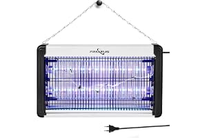 FRAXINUS Myggskydd, elektrisk flugskärm, Myggdödare med 2 * 6.5W LED-lampa, insektsdödare UV, Utan Kemikalier, effektiv räckvidd 100 m², flugfälla elektrisk för inomhus, Sovrum, Kök. (1,5 m kabel)