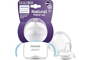 Philips AVENT Natural Trainer Sippy Cup with Natural Response Nipple and Soft Spout, 5oz, 1pk, SCF263/01