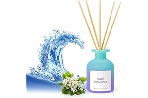 SCENTORINI Diffusore Profumo Ambiente con Bastoncini, 100ml con 6 Bastoncini di Diffusore, Profumato di Oceano, Diffusore a Bastoncini per Stanza, Bagno, Ufficio, Armadio, Oli Profumati Naturali