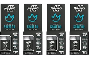 King of Shaves Mens Shaving Oil for Sensitive Skin 15 ml QUAD-PACK - Packaging May Vary