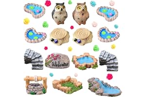 MYQIQI Fairy Garden Accessories -32 pcs Miniature Resin Fairy Garden Ornament for Fairy Garden Potted Plant Desk Decor