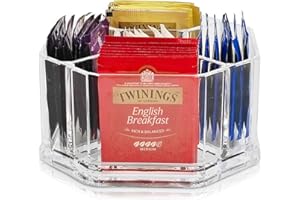 RECAPS Bolsas de té Café Paquetes de azúcar Endulzantes Paquetes de condimentos Soporte de almacenamiento Hogar Cocina Despensa Gabinete Encimera Organizador Soporte Plexiglás