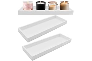 STEPHANS MÖBELBÖRSE 2X Dekotablett Länglich Kerzenteller Holz: Deko Tablett Rechteckig Weiß Kerzentablett für Teelichter Holztablett Klein Modern Weiss Dekoteller Lang Holzteller für Küche Tisch 40cm