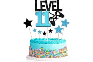 Elicola 11th Birthday Cake Toppers Level Up 11 Cake Decorations Happy 11th Birthday for Boy Birthday Game Party Supplies