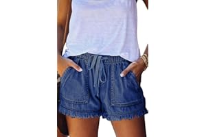 HVEPUO Mujer Pantalones Cortos Vaquero Moda 2021 Casual Verano Algodon Shorts