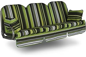 ‎ANGERER FREIZEITMÖBEL GMBH ANGERER Freizeitmöbel GmbH Hollywoodschaukel Auflage Deluxe - passend für viele 3-Sitzer Hollywoodschaukeln - Schaukelauflage Made in Germany (Grün gestreift)