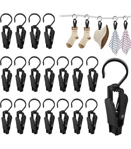 WEKIWGOT Wäschehaken Mit Klammern 4er Set | Organizer Für Bad & Kleiderschrank