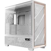 Antec Flux PRO Full Tower Temperli Cam Beyaz/Ahşap ATX E-ATX Oyun Kasası, ARGB Fanlı