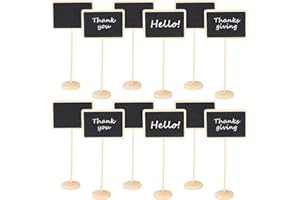 CCCYMM Chalkboard Labels Mini Chalkboards Signs, 12 Pack Small Chalkboards Blackboard with Easel Stand for Weddings, Birthday Parties, Message Board Signs and Event Decorations