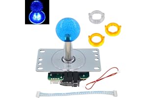 SJ@JX Arkad LED Joystick SANWA stil Fight Game Joystick LED Stick Retro glädje cirkulär åttakärnig begränsare för retro paj hallon Pi MAME JAMMA