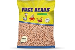Benny Beads Bügelperlen 1500 Stück, Midi-Größe 5mm, Kreatives Bastelzubehör DIY Fuse Beads (Hellbraun)