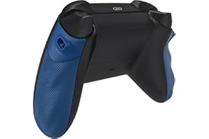 eXtremeRate Flexor Trigger Stop Kit für Xbox Series X/S Controller, Rutschfeste Struktur Gummi Griffe Gehäuse & Trigger Stopper Grips Kit für Xbox Core Controller-Diamond Textured Yale Blau