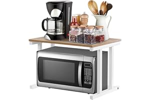 ‎COCOARM Cocoarm Mikrowellen Regal Stehend Regal für Mikrowelle 2 Etagen Küchenregal Arbeitsplatte Mikrowellenregal Mikrowellen Ablage für die Küche Mikrowellen Ständer Halterung aus Metall (weiß)