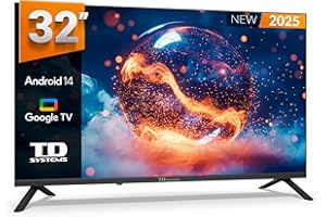 TD Systems - Smart TV 32 Pouces, Télévision TNT HD, Android GTV 14, Modèle 2025, Télévision avec Garantie 2 Ans - PRIME32C21GLE