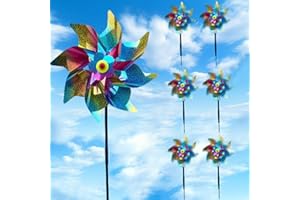 AMKWOOD 6 Stück Halloween-windräder Kann in Rasengärten, Friedhofsszenen, Spukhäusern, Haushöfen, Halloween-Szenen und Halloween-Partys verwendet Werden