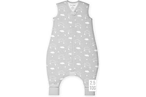 MAMA CHEETAH Kleinkind Schlafsack mit Füßen, 2,5 TOG Bio-Baumwolle Baby Schlafsack mit Beinen, Baby Wearable Decken für Walker w / 2-Wege-Reißverschluss, Baby Schlafsack für Mädchen & Jungen, 18-36 Monate