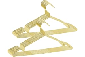 ABHENG Lot de 30 Cintres en Métal, Robustes, Gain de Place, Résistant, Antirouille, Élégants et de Qualité, Durables, 42 x 0,3 x 21 cm (L x B x H), Doré, AIY0330J