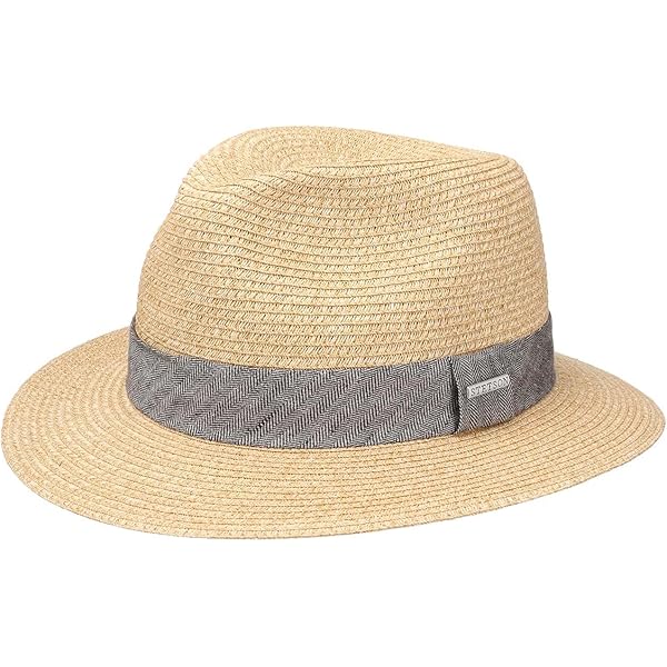 Stetson Wool Crown Traveller - Wollfilzhut Mit Strohkrempe Für Herren UV-Schutz 40+