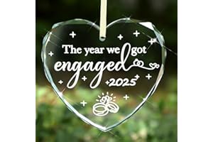 THINP Engagement Gifts for Couples 2025, Gifts for Newly Engaged Couples First Christmas Engagement Ornaments 2025 for Newly Engaged Couple, Women, Fiance, Glass Ornament