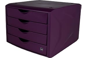 Helit H6429525 - Cassettiera The Green Chameleon, in plastica riciclata con angelo blu, certificato bordeaux, 1 pezzo