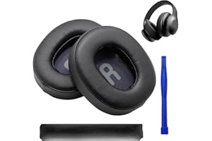 ERIOSCAR 1 para zapasowych nauszników i 1 pałąk do słuchawek JBL Tune 700 (700BT)/710(710BT)/720(720BT)/750(750BT,750BTNC)/760(760NC)/770(770NC), z pianką memory (żelowe uczucie lodu, czarne)