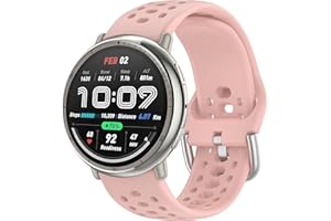 OUTPUTBT Silicone Bracelet 20mm pour Amazfit Active 2/Active/Amazfit GTS/GTS 2/2e/GTS 3/GTS 4/GTS4 Mini/GTR Mini/Amazfit Bip/Bip U/BipU Pro/Bip 3/Bip3 Pro/Pop/Pop Pro Sport Remplacement Homme Femme