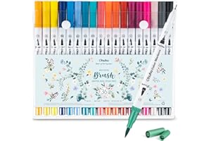 Ohuhu 36 Colours Dual Tips Colouring Pens, Water-Based Brsuh Markers with Fineliner for Calligraphy Drawing Sketching Colouring Journal Kids Art Projects, Pen Gifts Idea, Maui Series