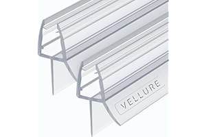 Vellure® Uszczelka prysznicowa klasy premium, trwała, do zamocowania na dole drzwi prysznicowych, gumowa uszczelka do drzwi szklanych (grubość: 6 mm, długość uniwersalna: do 100 cm, 2 sztuki)
