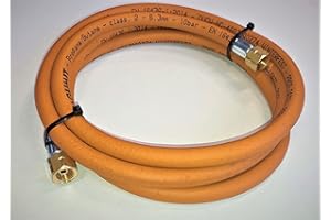 ZaTeChS Manguera de Gas Propano Butano 500cm (5m) | 10 Bar | Ø6,3mm | 1/4" - 1/4" LKS con Conexión Rápida | Resistencia hasta -30°C | Manguera de Gas para Barbacoa