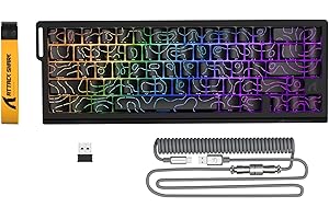 ATTACK SHARK X68PRO HE Tastiera da Gioco Wireless con Attivazione Rapida, Precisione RT 0,01 mm, Interruttore Magnetico, 8000Hz, Attuazione Regolabile, Snap Tap, RGB, C01 Cavo Spirale - Nero