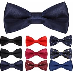 CLJ Charles Le Jeune - Nœud Papillon Enfant Ajustable - Bleu Marine - Microfibre - Pour Mariage Ou Cérémonie