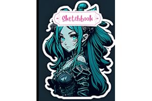 Sketch Book - Cute Hatsune Miku Long Hair: Comic Style Digital Illustration with Perfect Anatomy, Big Size 8.5x11 Inchs, 120 Pages