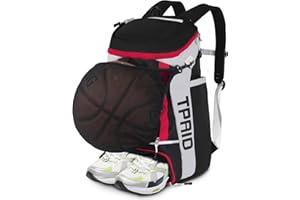 KINGSLONG Sac à Dos de Basketball Football, Sac D'équipement de Basketball avec Compartiment à Balles et Compartiment à Chaussures pour Basketball, de Volleyball, de Baseball, de Football