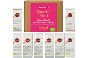 Organic Tea Gift Set 8 x 25 g Organic Tea Tasting Set Gift Idea Tea Gift Quertee No. 1-200 g Tea to Try and Give as a Gift