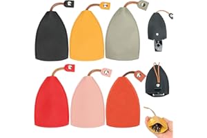 OUMAIFENG 6 Pcs Pull Out Leather Key Holder Pouch, Car Key Covers Creative Key Bag Pouch Wallets Housekeepers, Car Key Holder Case, Leather Large Capacity Car Key Sleeve, Car Key Case For Men Women
