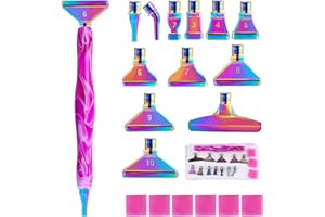 bolukets Diamond Zubehör Painting Stift Set, Metal Drill Pen mit Ersatz Stiftköpfen, 5D Drill Pen, Ergonomischer Painting Zubehör mit 45° Gewinde Metall Stifte Werkzeuge für Diamant Malerei