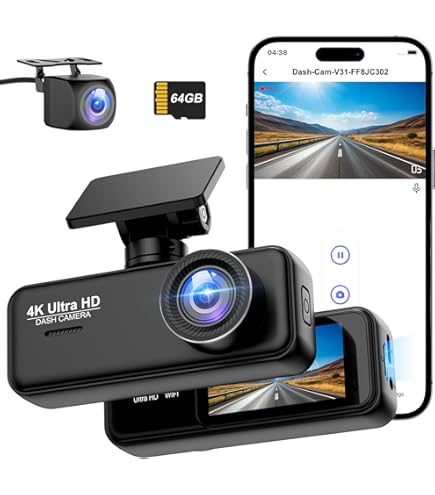 4k Dash Cam Amazon Dash Cam Front And Rear 4K+1080P, WiFi Dash Cam