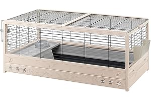 Ferplast Cage pour Lapins en Bois FSC Arena 120, avec Accessoires Inclus, 125 x 64,5 x h 51 cm.