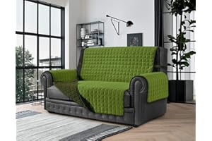 BANZAII TEXTILE INNOVATOR ONLINE Banzaii Copridivano 2 Posti Antimacchia, Salvadivano Trapuntato Bicolore Verde/Militare per Seduta da 115 a 140 cm