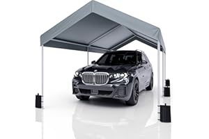 REBONIQUE Carport 3x6 m Zeltgarage Carport mit Dach, UV-beständig wasserdicht Garagenzelt Unterstand Lagerzelt Weidezelt Garagenüberdachung für Auto, SUV, LKW, Boot, Auto Garage Zelt für Garten Party