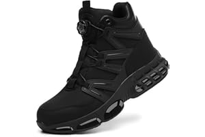 PAQOZKC Sicherheitsstiefel Herren Damen Wasserdicht Arbeitsschuhe mit Stahlkappe Sportlich Sicherheitsschuhe Hoch Leicht Stahlkappenschuhe Luftkissen 36-47 EU