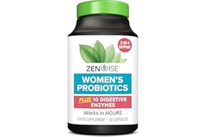 Zenwise Health Womens Probiotics for Gut Health with Digestive Enzymes for Bloating Relief and Digestive Health for Women-60 Count